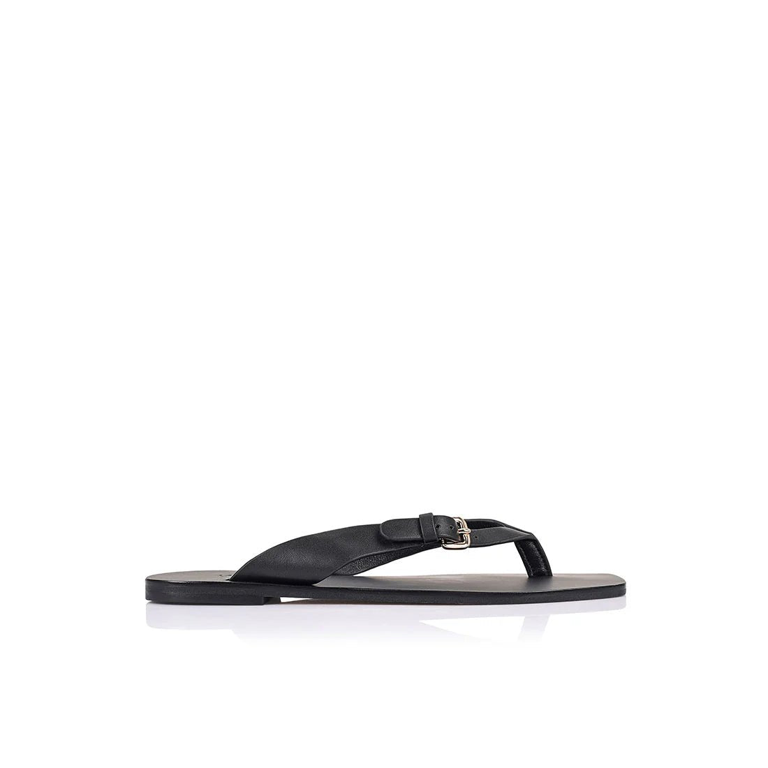 Lesley Flat Black (Leather) - SODA Fashion Haus