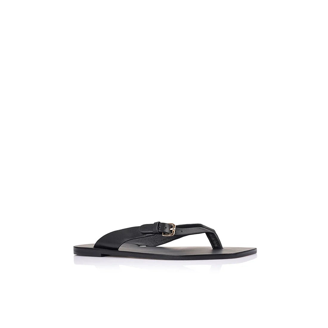 Lesley Flat Black (Leather) - SODA Fashion Haus