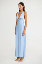 Lucile Bias Maxi Dress - Ice Blue - SODA Fashion Haus