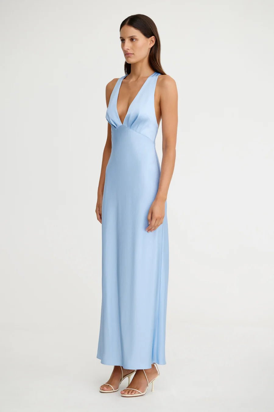 Lucile Bias Maxi Dress - Ice Blue - SODA Fashion Haus