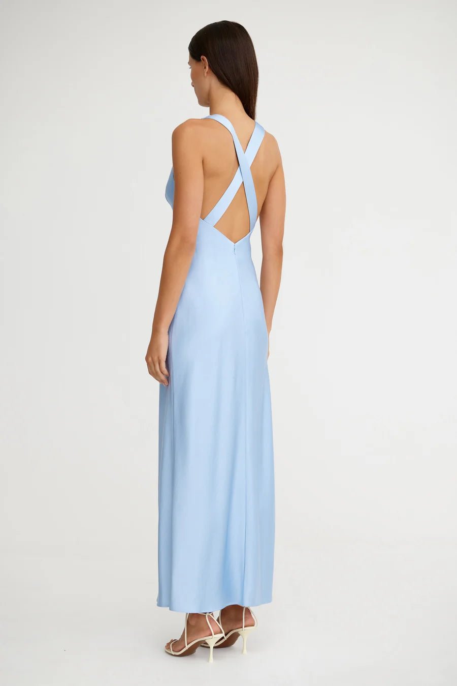 Lucile Bias Maxi Dress - Ice Blue - SODA Fashion Haus