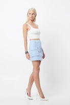 Lyrical Mini Skirt (Ice Blue) - SODA Fashion Haus