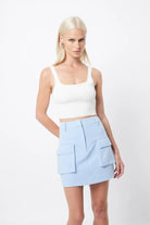 Lyrical Mini Skirt (Ice Blue) - SODA Fashion Haus