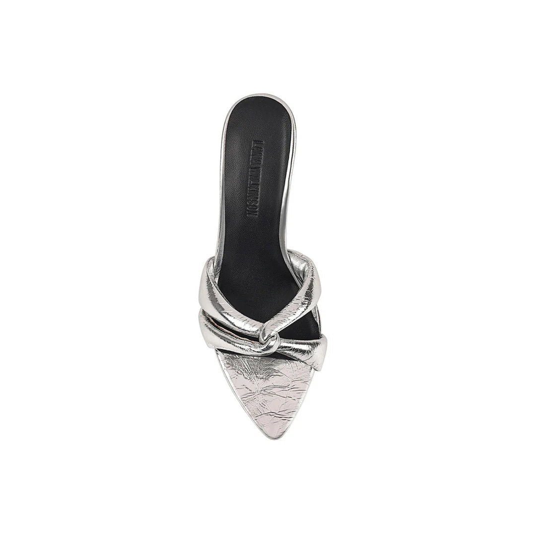 Mae Mule in Silver Metallic Leather - SODA Fashion Haus