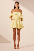 Maiori Off Shoulder Bubble Mini Dress - SODA Fashion Haus