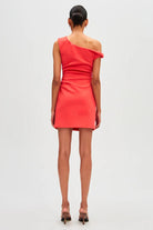Mallory Bonded Crepe Mini Dress (Sunset Coral) - SODA Fashion Haus