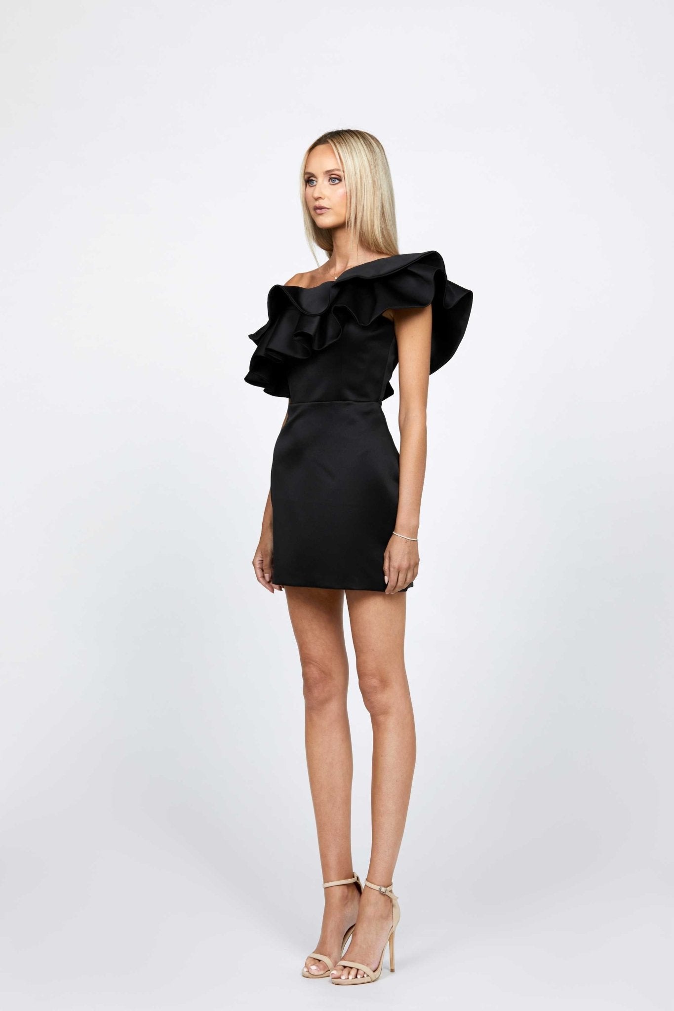 Marciela One Shoulder Ruffle Mini - SODA Fashion Haus