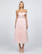 Marianne Tiered Tulle Midi Dress - SODA Fashion Haus