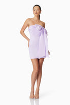Marissa Bow Mini Dress - Lilac - SODA Fashion Haus