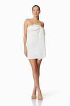 Marissa Bow Mini Dress - White - SODA Fashion Haus