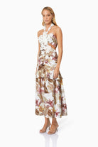 Meadow Floral Cocktail Dress In White - SODA Fashion Haus