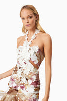 Meadow Floral Cocktail Dress In White - SODA Fashion Haus
