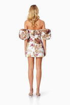 Meadow Mini Puff Sleeve Dress in White - SODA Fashion Haus