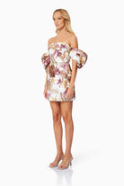 Meadow Mini Puff Sleeve Dress in White - SODA Fashion Haus