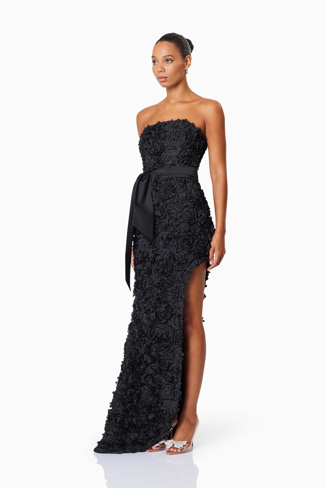 Megan Strapless Maxi Gown Black - SODA Fashion Haus