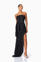 Megan Strapless Maxi Gown Black - SODA Fashion Haus