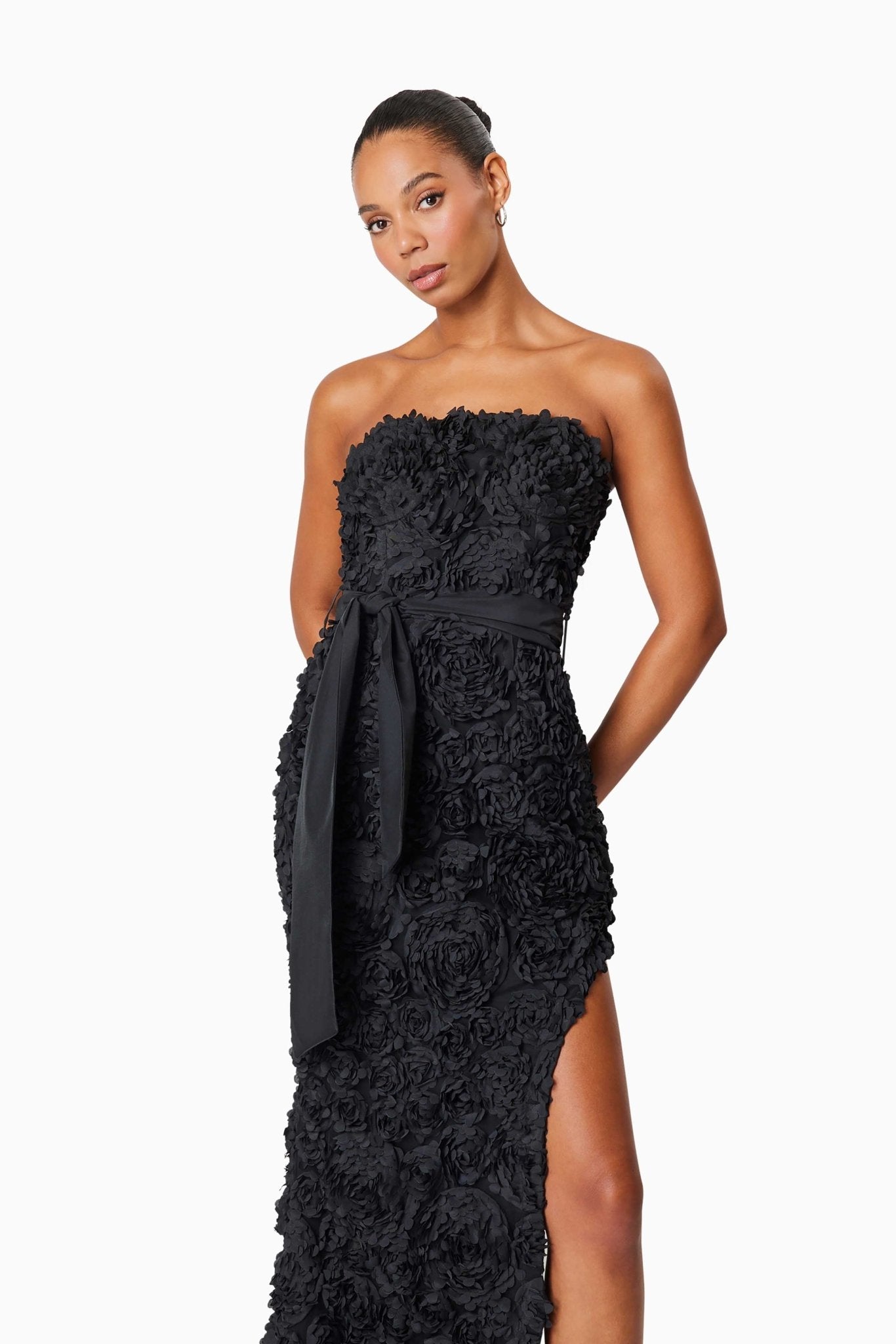 Megan Strapless Maxi Gown Black - SODA Fashion Haus