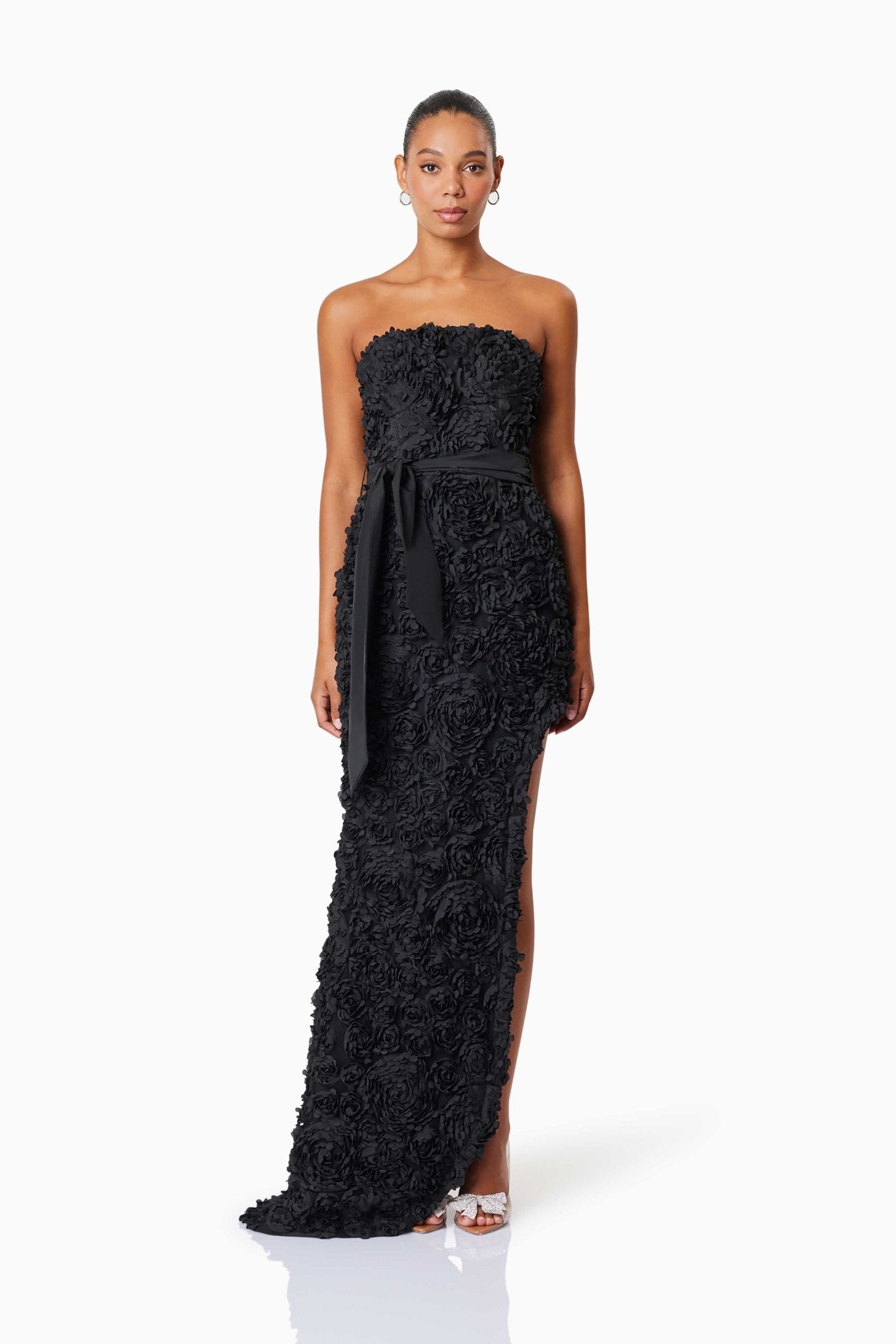 Megan Strapless Maxi Gown Black - SODA Fashion Haus
