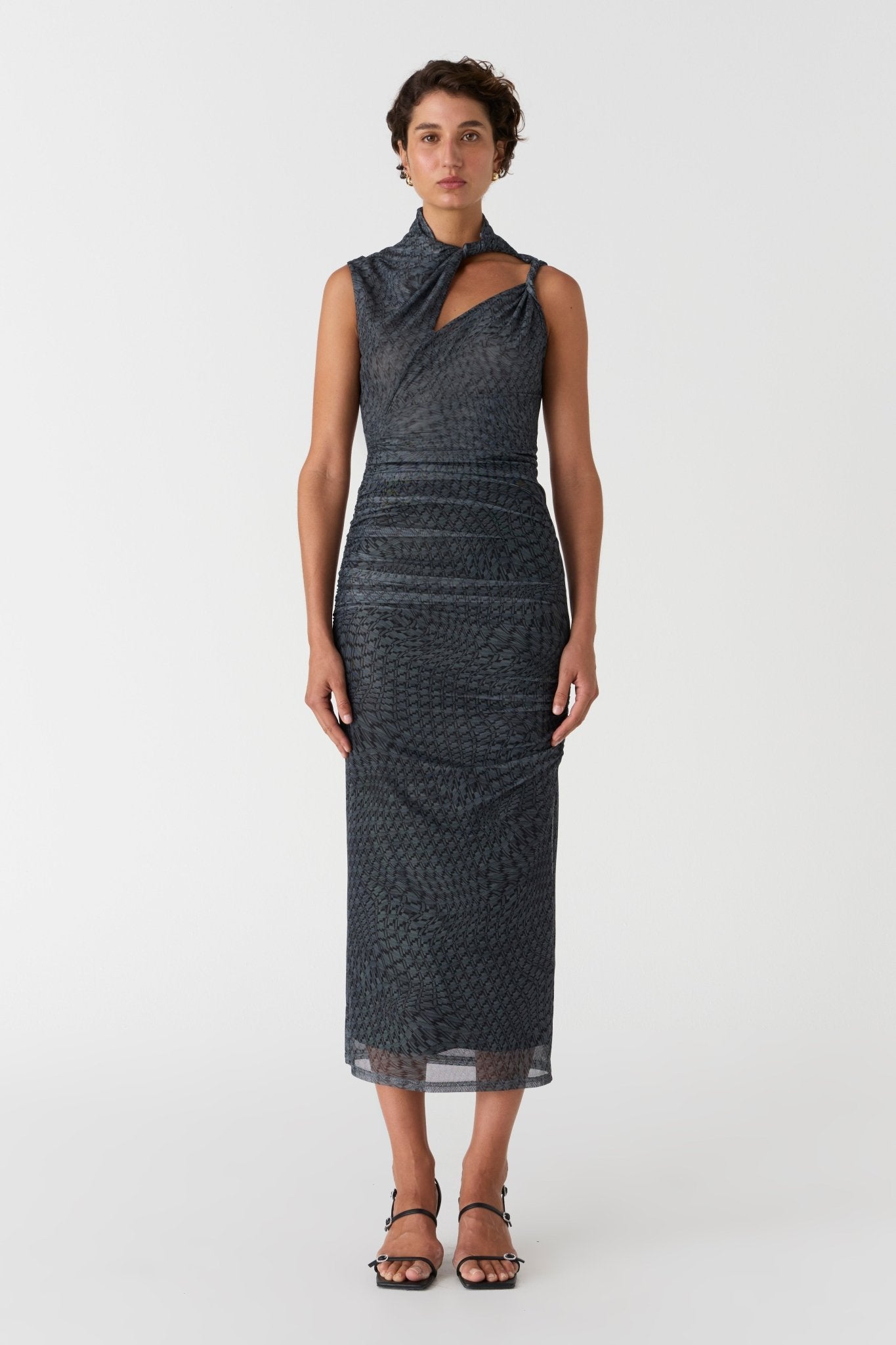 Misha Matrix Print Ink Dress - SODA Fashion Haus