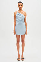 Monika Suiting Mini Dress (Stone Blue) - SODA Fashion Haus