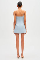 Monika Suiting Mini Dress (Stone Blue) - SODA Fashion Haus