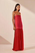 Moraya Dropped Waist Maxi Dress - Chilli - SODA Fashion Haus