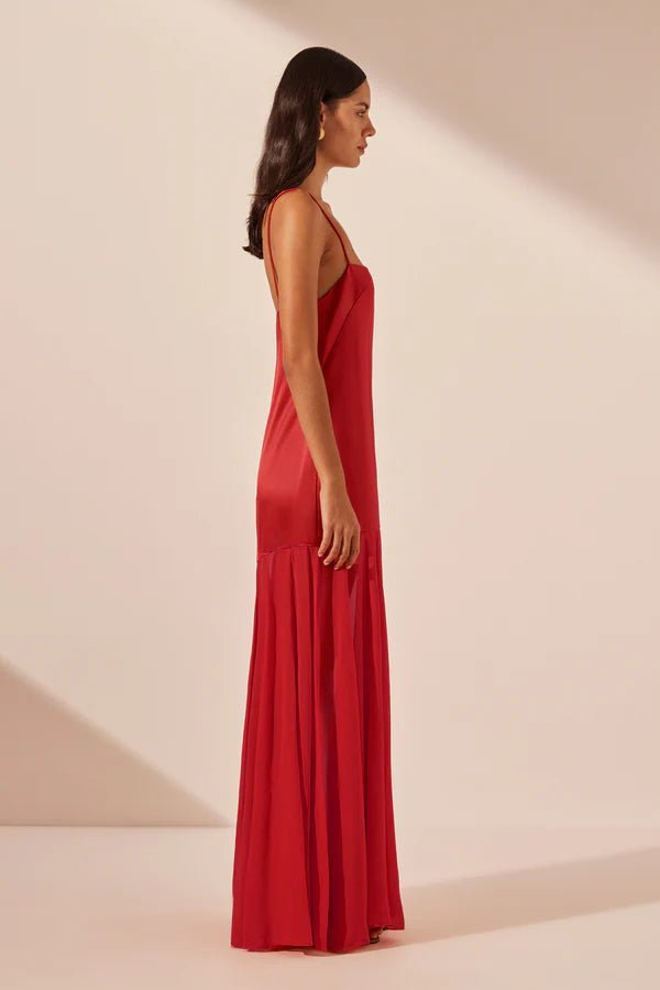 Moraya Dropped Waist Maxi Dress - Chilli - SODA Fashion Haus