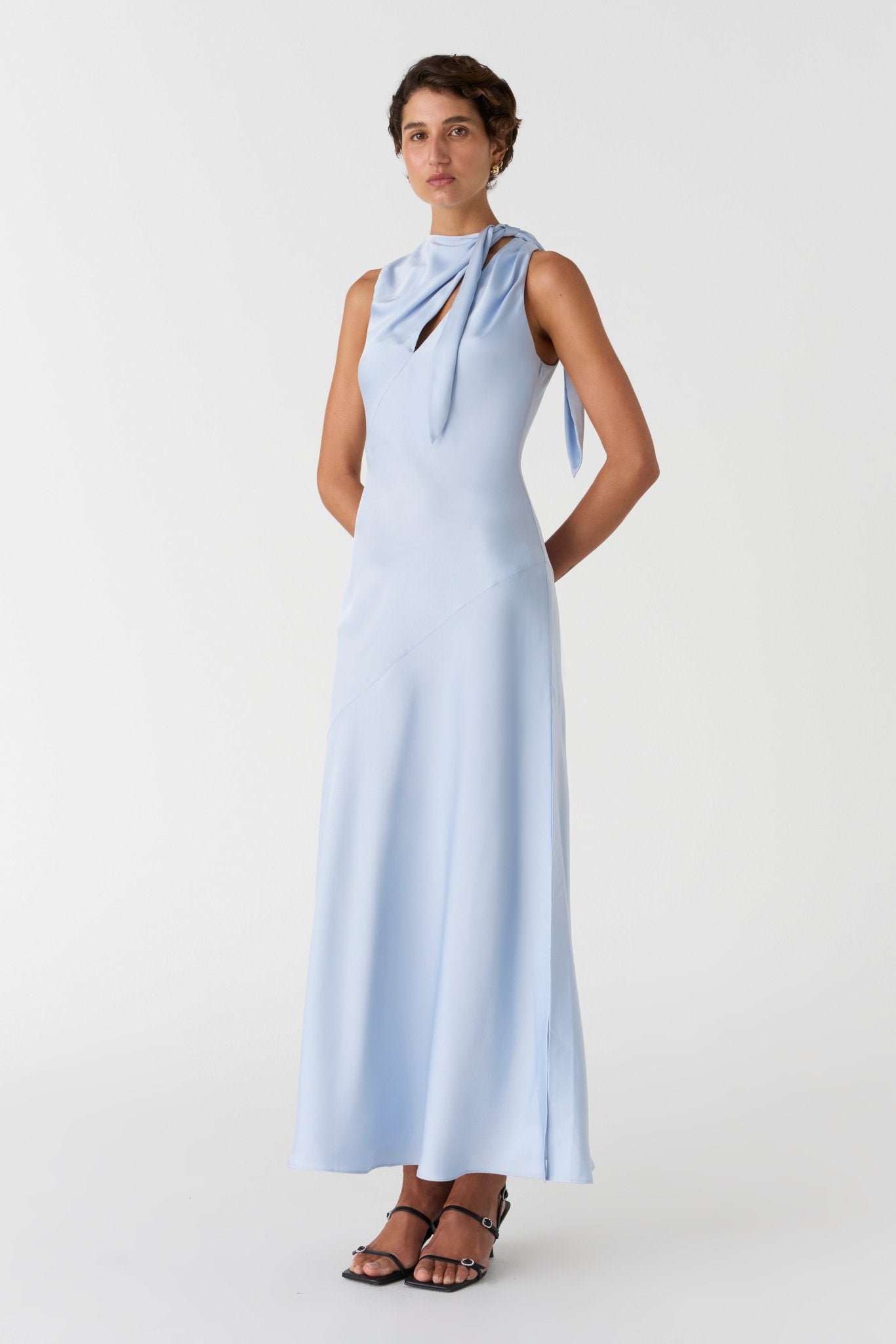 misha noelia satin maxi dress MISHA Celine Satin Maxi Dress by MISHA