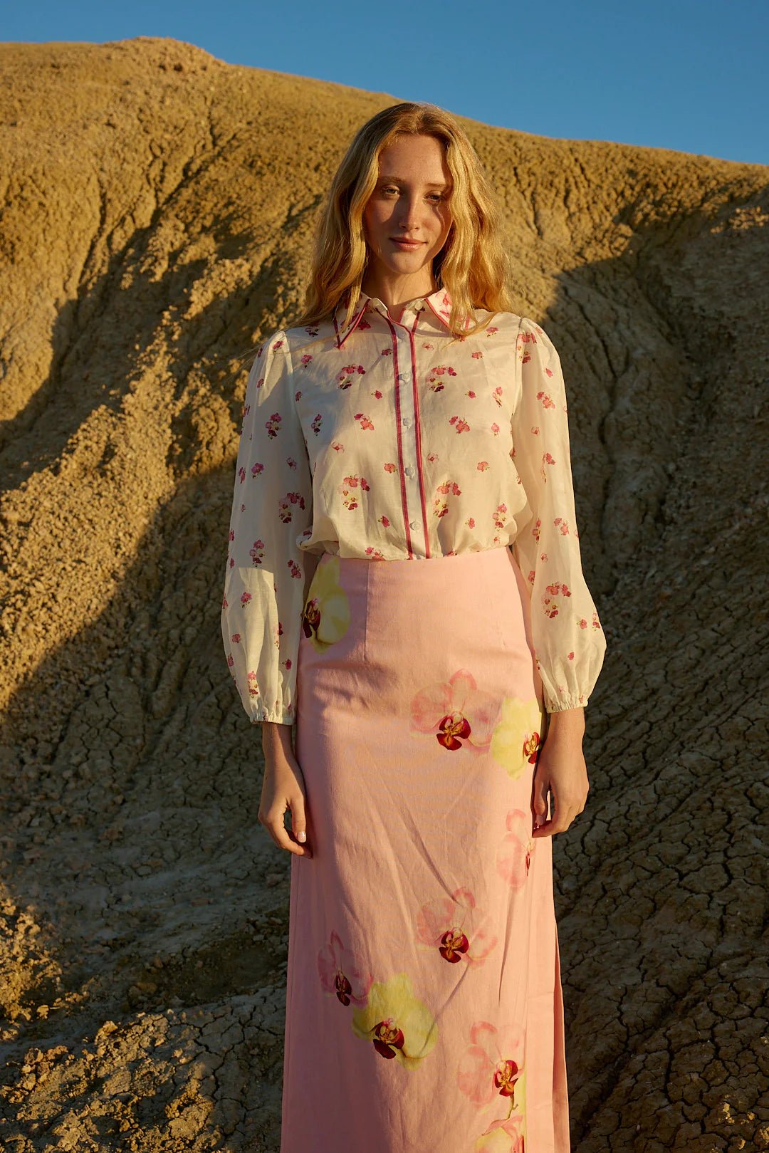 Nola Skirt in Icing Phalae by Aston Studio - Australian designer Skirt | SODA Fashion Haus
