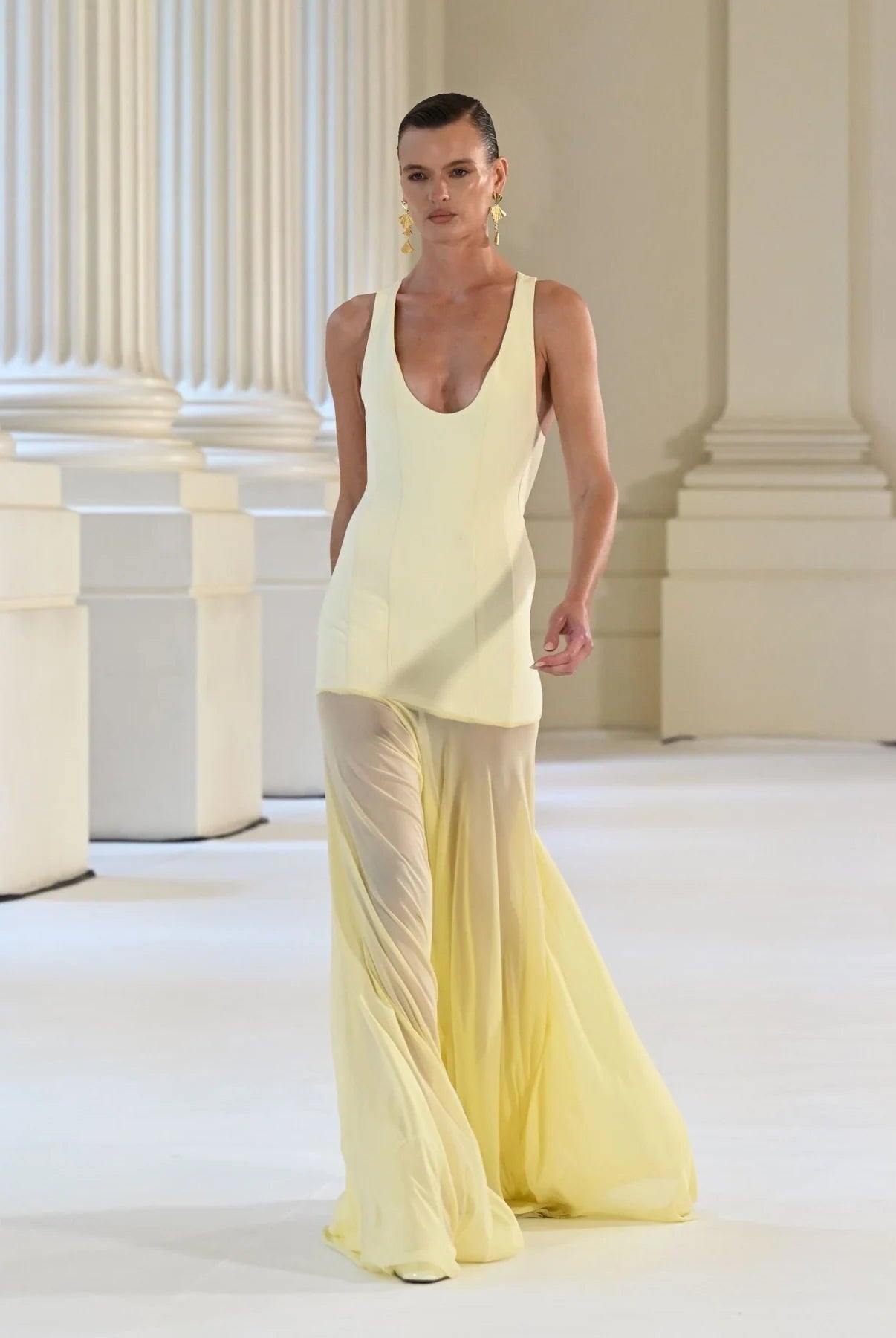 La Lune Ruched Halter Maxi Dresses Lemon La Lune Ruched Halter Maxi Dress - Lemon La Lune Ruched Halter Maxi Dresses Lemon La Lune Ruched Halter Maxi Dress - Lemon