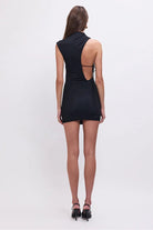 Phoebe Asymmetrical Cowl - Neck Embellished Mini Dress - SODA Fashion Haus