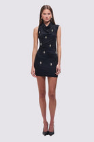Phoebe Asymmetrical Cowl - Neck Embellished Mini Dress - SODA Fashion Haus