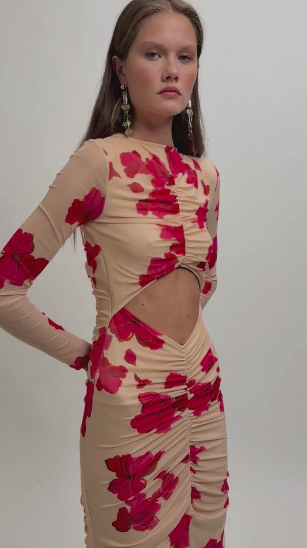 Suzie Floral Long Sleeve Reversible Maxi Dress