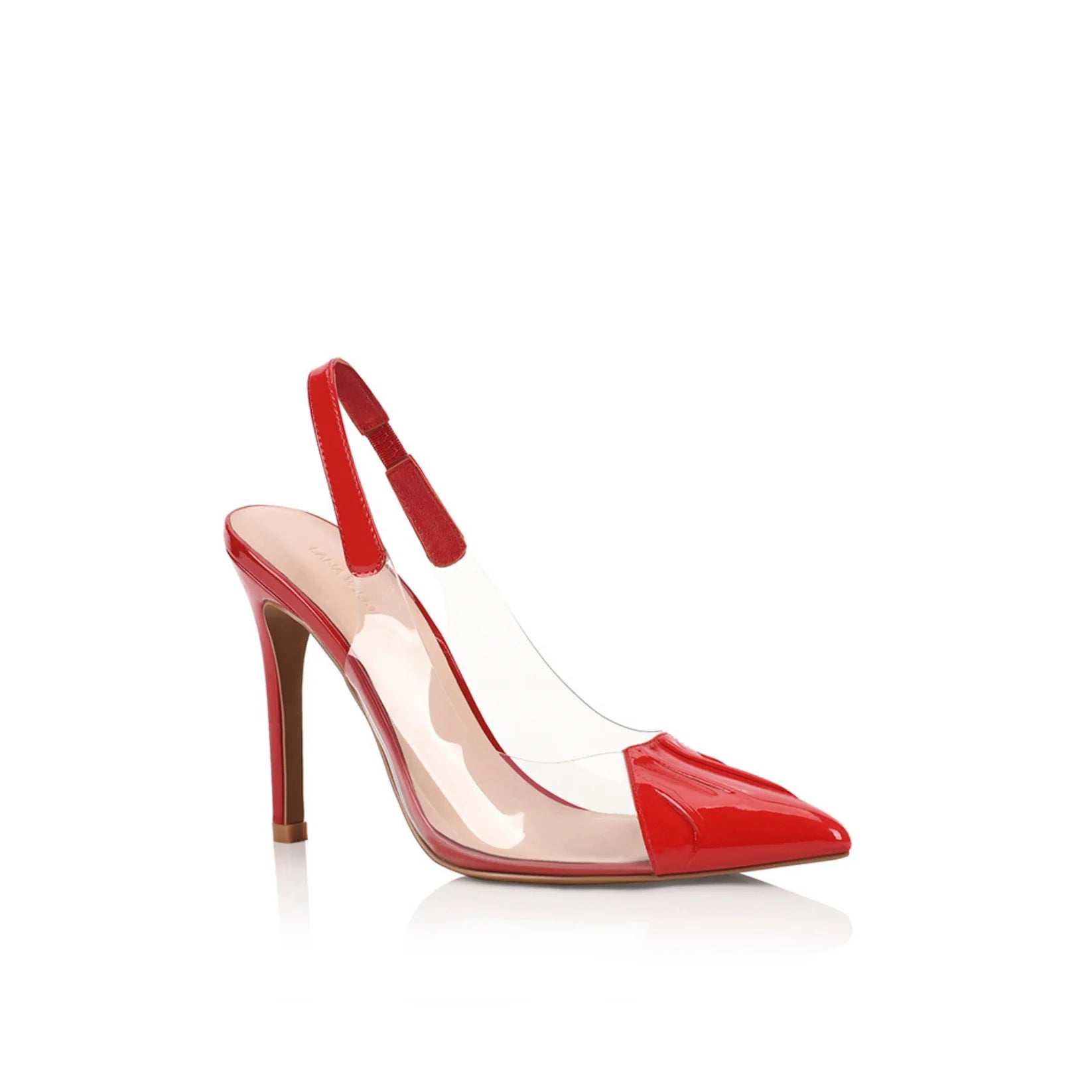 Romy Pump Vinylite & Red Heels - SODA Fashion Haus