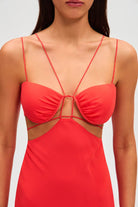 Rowan Georgette Maxi Dress (Sunset Coral) - SODA Fashion Haus