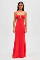 Rowan Georgette Maxi Dress (Sunset Coral) - SODA Fashion Haus