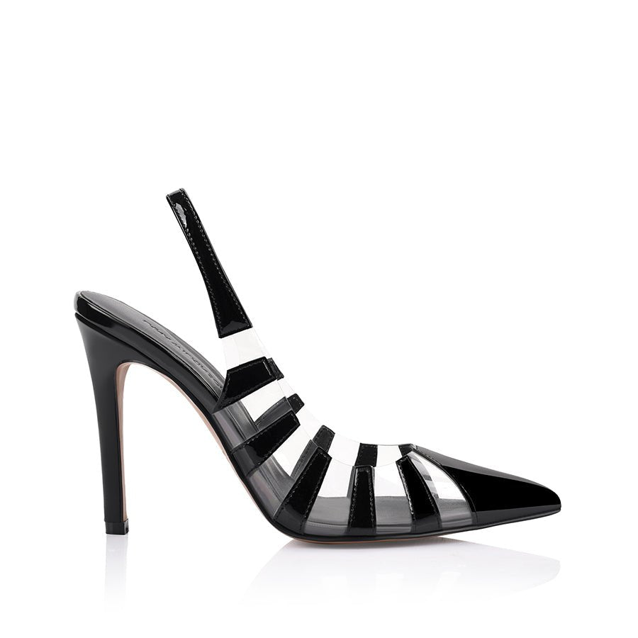 Sasha Black Vinylite and Black Patent - SODA Fashion Haus