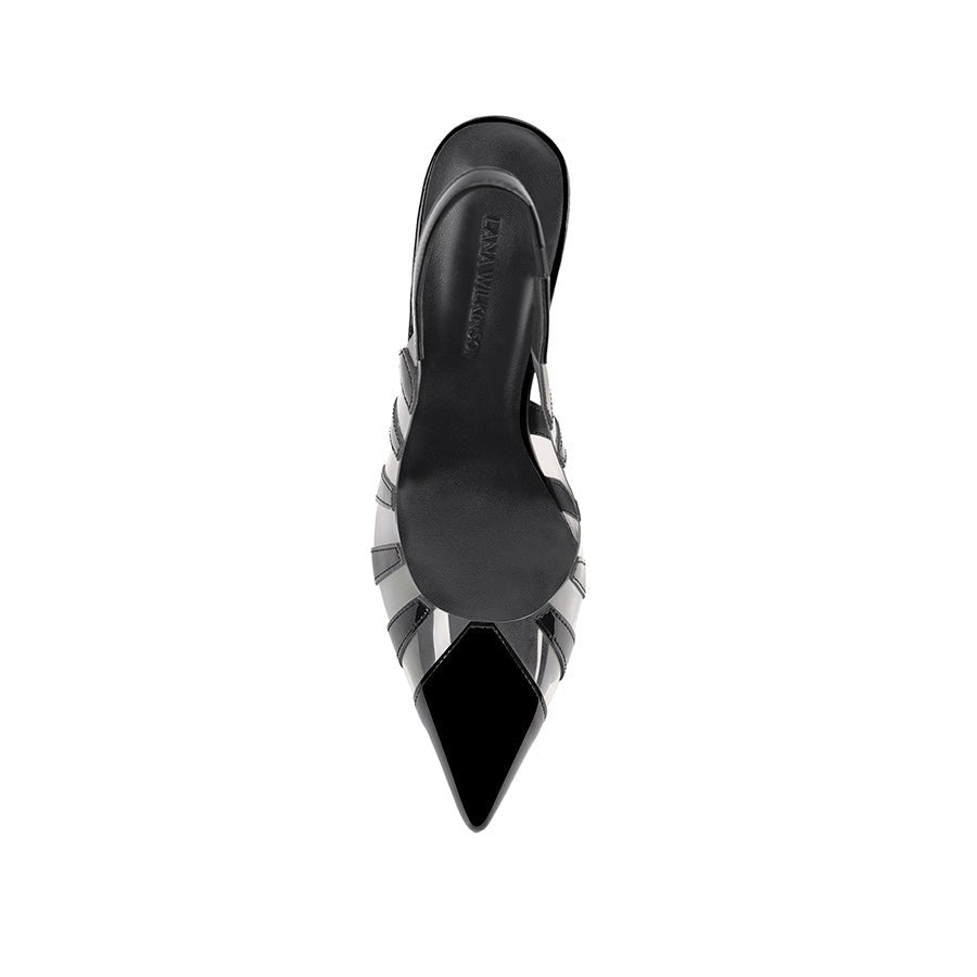 Sasha Black Vinylite and Black Patent - SODA Fashion Haus
