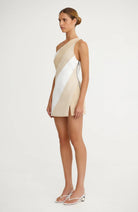 Saskia Mini Dress in Beige - SODA Fashion Haus