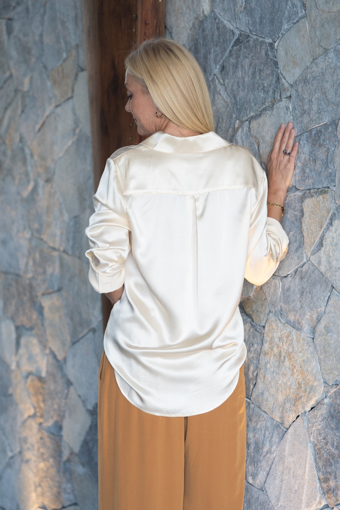Silhouette Shirt - Vanilla by Silk Degrees - Australian designer Top | SODA Fashion Haus