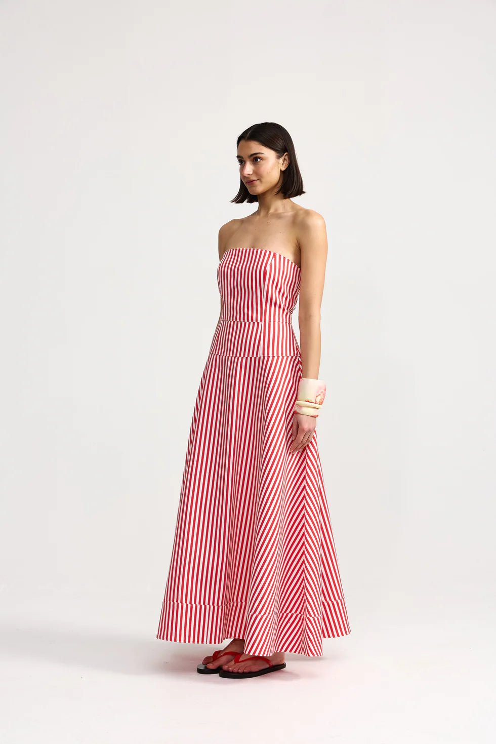Sloane Denim Dress - Ruby Antique Stripe by Aston Studio - Australian designer Dress | SODA Fashion Haus