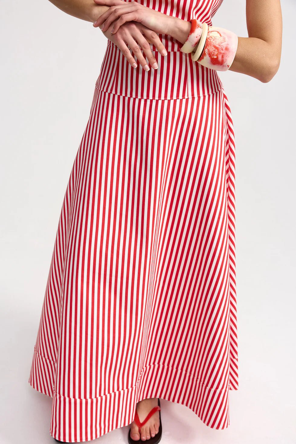 Sloane Denim Dress - Ruby Antique Stripe by Aston Studio - Australian designer Dress | SODA Fashion Haus
