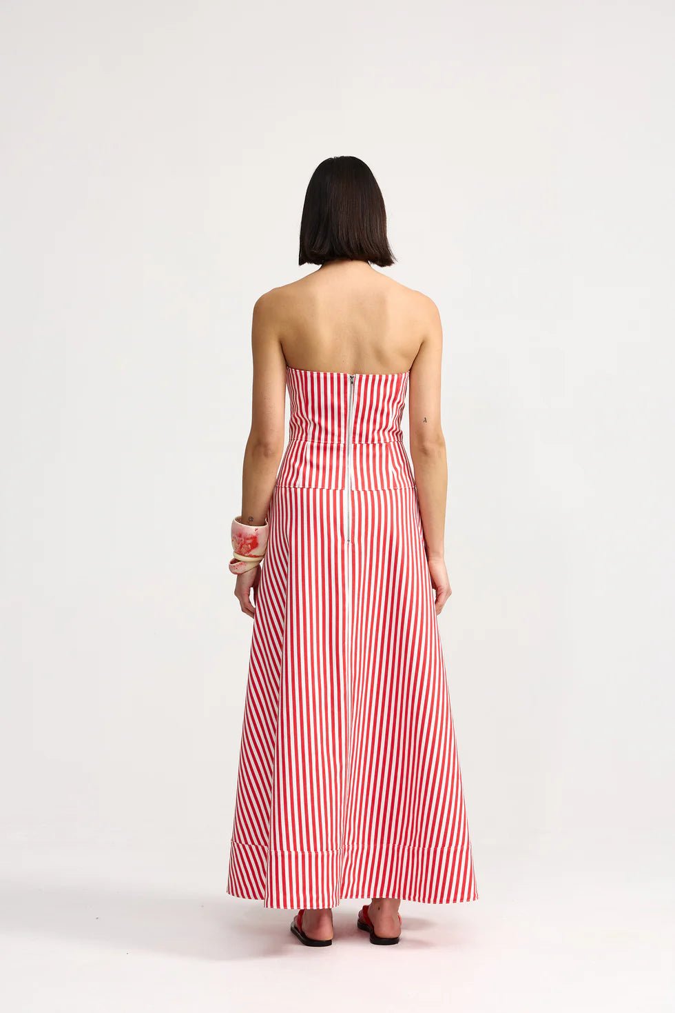 Sloane Denim Dress - Ruby Antique Stripe by Aston Studio - Australian designer Dress | SODA Fashion Haus