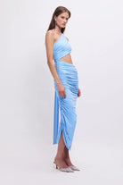 Taylor Draped Maxi Dress - Sky Blue - SODA Fashion Haus