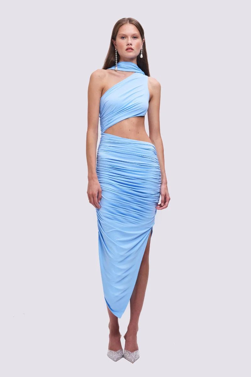 Taylor Draped Maxi Dress - Sky Blue - SODA Fashion Haus