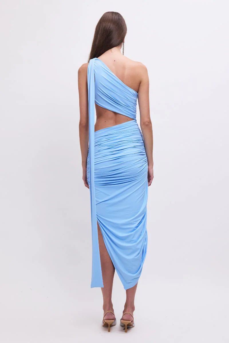 Taylor Draped Maxi Dress - Sky Blue - SODA Fashion Haus