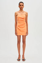 The Alston Crepe Mini Dress - Tangerine - SODA Fashion Haus