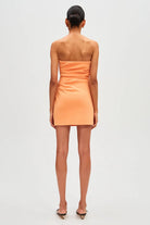 The Alston Crepe Mini Dress - Tangerine - SODA Fashion Haus