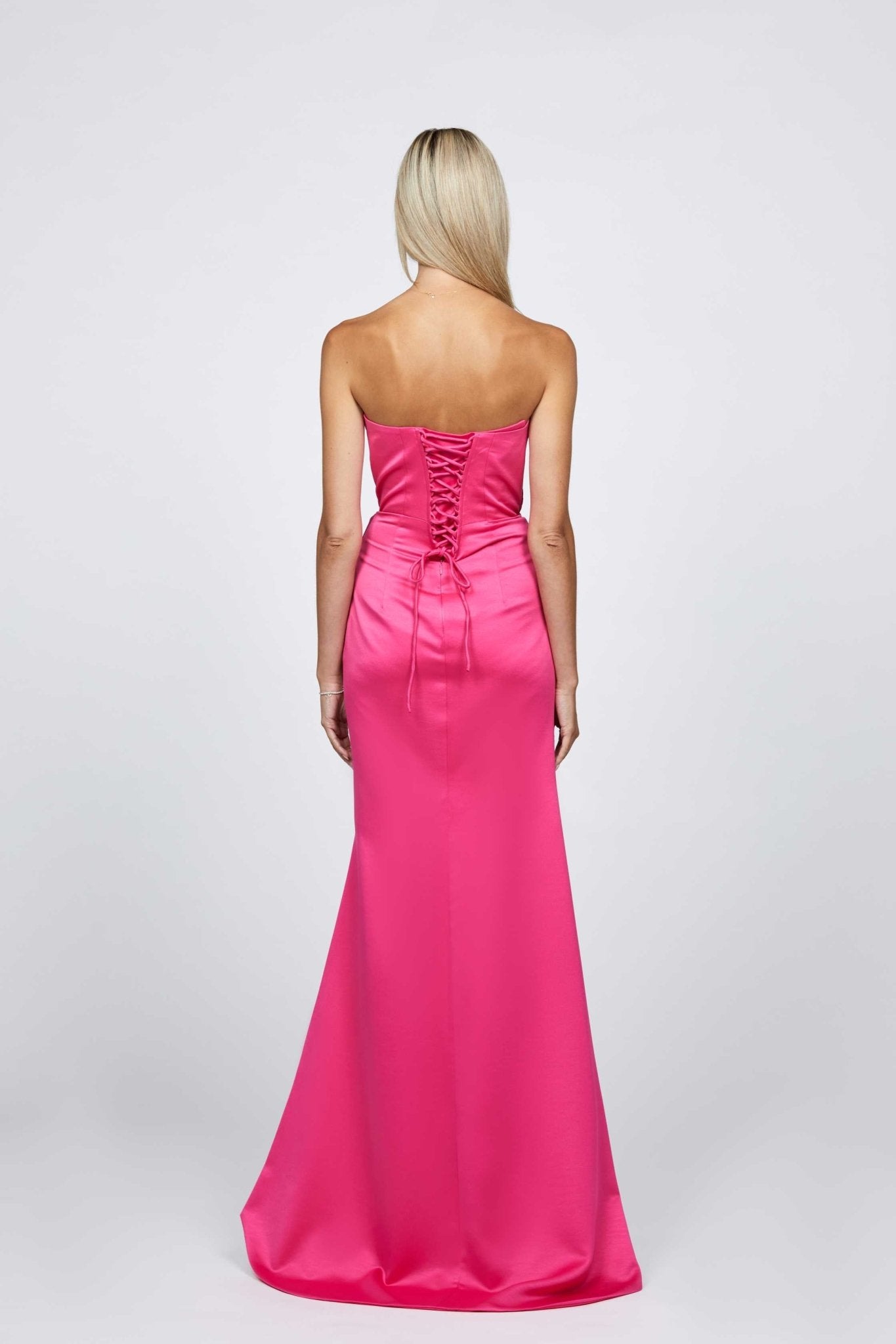 The City Pleated High Split Gown - SODA Fashion Haus