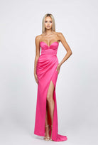 The City Pleated High Split Gown - SODA Fashion Haus